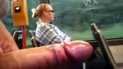 public cumshot in train