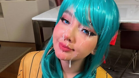 huge facial on bulma's face