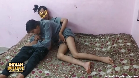 Indian Skinny College Girl Deepthroat Blowjob With Intense Orgasm Pussy Fucking